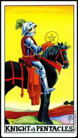 塔羅牌星幣騎士(正位)