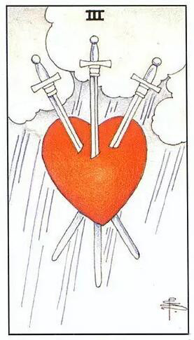 塔羅牌寶劍三正位逆位牌意解讀