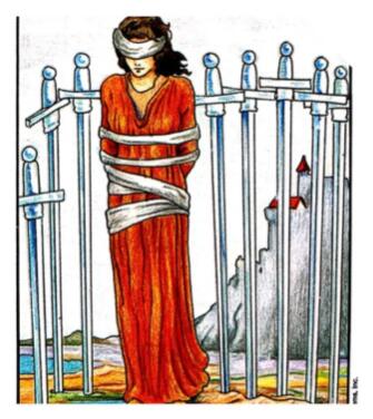 塔羅牌寶劍八正位逆位牌意解讀