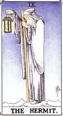 塔羅牌隱士正位逆位,愛情事業財運解讀