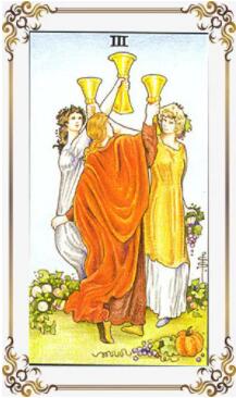 塔羅牌圣杯3正位逆位愛情事業財運解讀