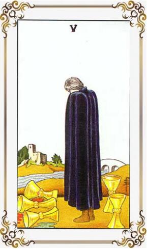 塔羅牌圣杯5正位逆位愛情事業財運解讀