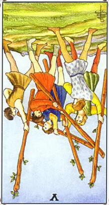 塔羅權杖五正位/逆位愛情事業財運解讀