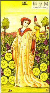 韋特塔羅牌星幣九正位/星幣九逆位解析