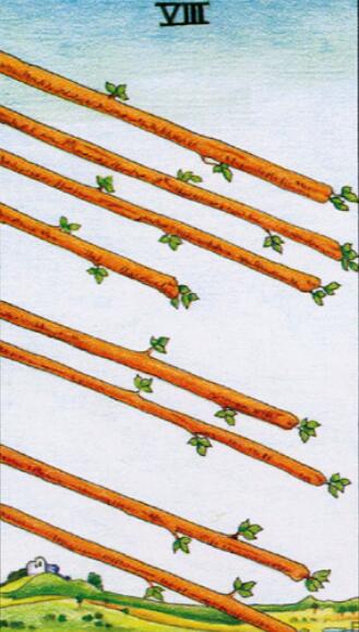 塔羅牌【權杖八】正位、逆位解析