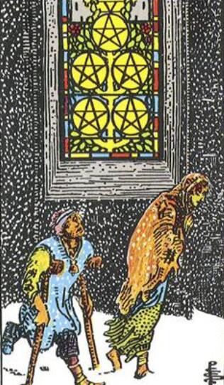 塔羅牌星幣五正位、逆位解析