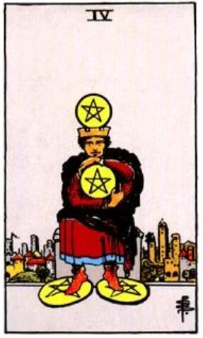 塔羅牌星幣四正位、逆位解析