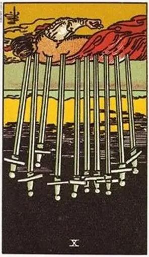 塔羅牌寶劍十正位、逆位解析