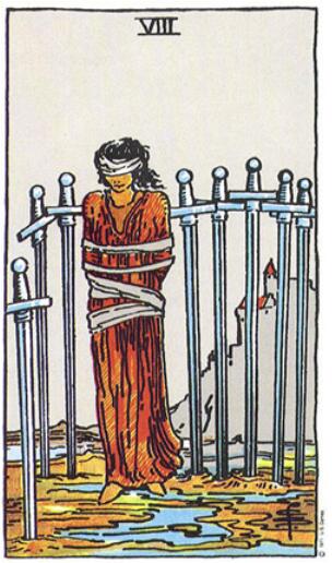 塔羅牌寶劍八正位、逆位解析