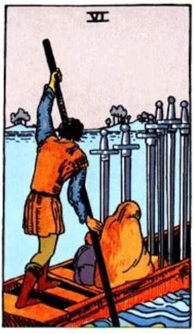 塔羅牌寶劍六正位、逆位解析