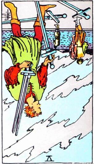 塔羅牌寶劍五正位、逆位解析